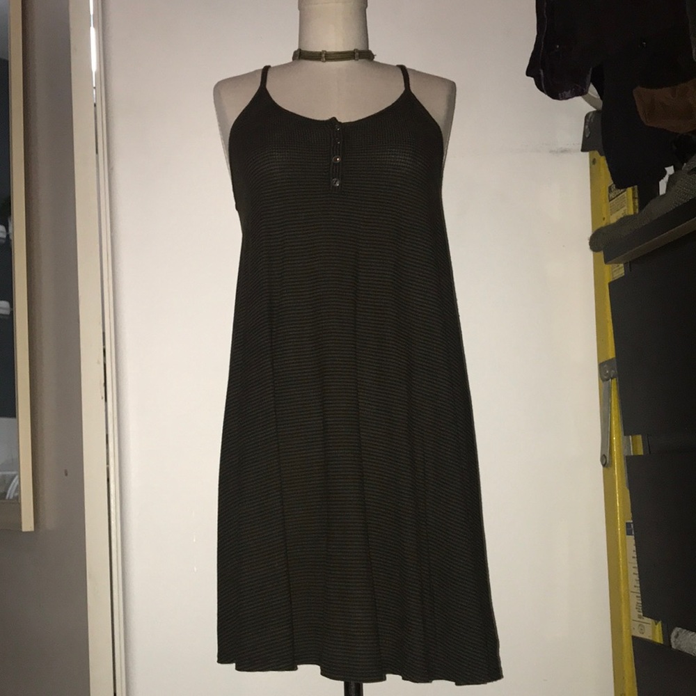 Urban Outfitters olive striped swing dress